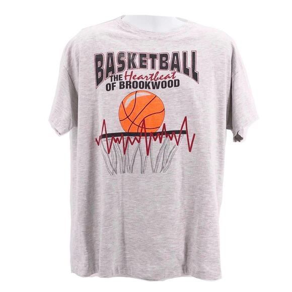90s Basketball the Heartbeat of Brookwood graphic tshirt 1990s vintage - Picture 1 of 4